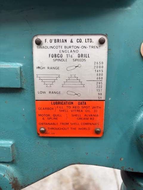 Fobco 10 Eight Pillar Drill